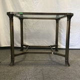 Modern Grey Metal & Beveled Glass End Table