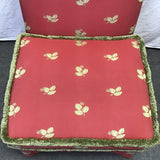 Modern Red Botanical Upholstered Slipper Accent Chair