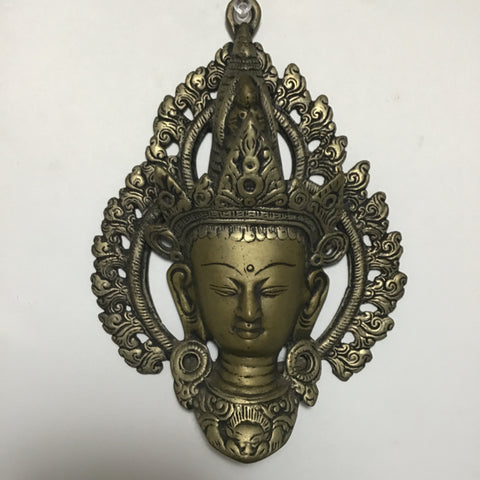 Vintage Wall Hanging Cast Brass Buddha