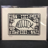 Evergreen Studios Black Roly Poly Hand-Printed Lino