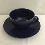 Arabia of Finland Blue Ceramic Mug & Saucer
