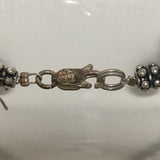 3pc Sterling & Black Glass Bead Necklace & Earring Set