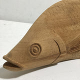 Hand-Carved Wooden Fish Sculpture