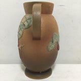 Vintage Roseville Brown Ceramic Fuschia Vase