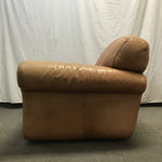 Modern Natuzzi Brown Leather Armchair