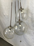 Modern West Elm 4-Bulb Metal & Glass Globe Hardwired Hanging Lamp