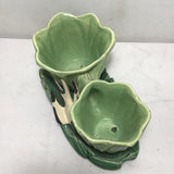 Vintage MC McCoy Green Ceramic Swallow Double Planter