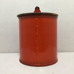 Vintage Metlox Rooster Red Ceramic Canister