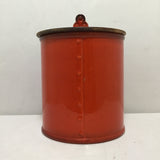 Vintage Metlox Rooster Red Ceramic Canister