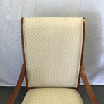 Modern 2001 Ethan Allen Cherry & Off-White Upholstered Armchair