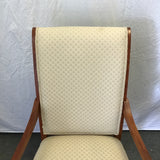Modern 2001 Ethan Allen Cherry & Off-White Upholstered Armchair