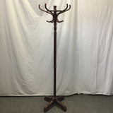 Modern Solid Tropical Wood 10-Hook Coat Tree