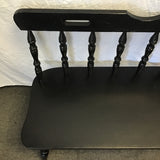 Vintage Black Painted Spindle-Back Dining Bench