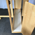 Modern White Formica & Solid Wood Drop-Leaf Dining Table