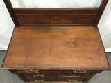 Vintage Solid Black Walnut 3-Drawer Washstand