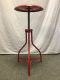 Modern Red Metal Adjustable-Height Stool