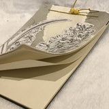 Twin Cat Gray & White Botanical Print 50-Page Notepad