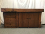 Vintage Rustic Solid Pine 3-Drawer Dry Sink