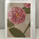 Norabloom Pink Zinnia 5x7 Greeting Card