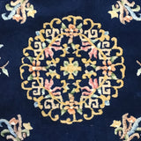 Vintage Oriental Blue Wool 4x6 Area Rug