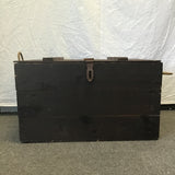 Vintage Dark-Stained Solid Pine Storage Crate