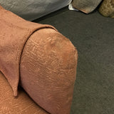 Vintage Salmon Pink Upholstered Swivel Rocking Chair