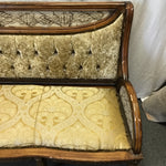 Modern Gold Upholstered & Off-White Resin Settee
