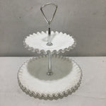 Vintage Fenton "Silver Crest" 2-Tier Pastry Server