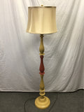 Vintage Red & Gold Painted Floor Lamp