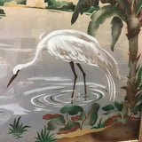Vintage Mirror-Framed Original Crane Silk Screen Print