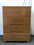 Vintage Mahogany Veneer 5-Drawer Chest of Drawers