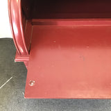 Modern Red Painted 3-Tier 2-Drawer Roll-Top Desk