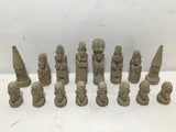 Set of 32 Soapstone Chess Pieces