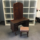 Vintage Japanese Mid-Century Solid Oak Children's Dressing Table