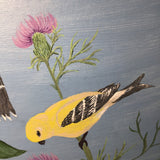 Black-Framed Goldfinches Original Acrylic Painting