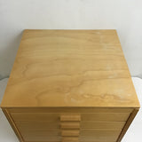 Modern Cherry Veneer 4-Drawer Lift-Top Box of Drawers