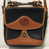 Vintage Dooney & Bourke Two-Tone Blue & Brown Leather Convertible Bag