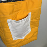 Adriana Cárdenas B. Handmade "Cuadros Azules y Amarillo" Quilted Bag