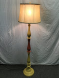 Vintage Red & Gold Painted Floor Lamp