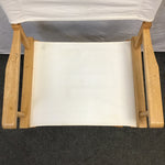 Solid Tropical Wood & White Canvas Folding Director's Chair