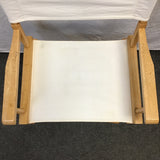 Solid Tropical Wood & White Canvas Folding Director's Chair