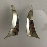 Vintage Modernist Gerhard Herbst Sterling Triangle Ribbon Earrings