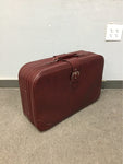 Modern Retro Red Faux-Leather Suitcase