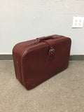 Modern Retro Red Faux-Leather Suitcase