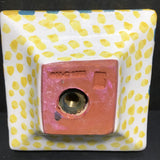 Single Retired Mackenzie-Childs "Torquay" Square Ceramic Drawer Pull