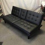 Modern Dorel Home Black Vinyl "Burrell" Click-Clack Futon