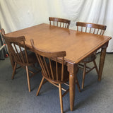 5pc Modern Farmhouse Solid Tropical Wood Dining Set