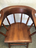 Vintage Colonial Revival Stickley Solid Cherry Low-Back Windsor Armchair