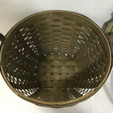 Modern Longaberger Olive Green Solid Maple American Work Basket