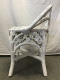 Vintage White Wicker Vanity Stool